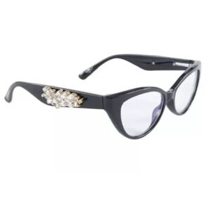 Zigi & Marais Anita Rhinestone Retro Blue Light Blocker Eye Glasses New